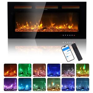ZOKOP 36\" Smart WiFi Electric Fireplace Insert 1500W Wall Recessed/Mounted Freestanding Heater with Remote Control - Product Image 1