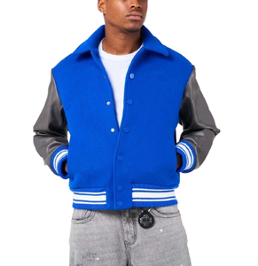 Oem Wholesale High Quality Patch Embroidery <b>Men</b> College Winter Breathable Custom Streetwear <b>Baseball</b> Letterman Varsity <b>Jacket</b> - Product Image 5