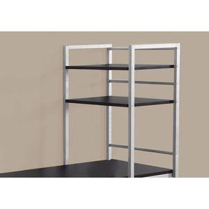Scrivania Moderna Contemporanea da 48 Pollici per Ufficio Domestico con Ripiani Portaoggetti, Laminato Marrone e Metallo Grigio per Lavoro con Laptop - Product Image 3
