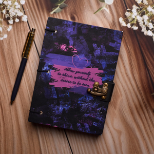 <b>A5</b> Dark Abstract Quote Handmade Paper Journal with Lock Closure 200 Pages Dual Side Writing Eco Friendly Diary for Creative Use - Product Image 4
