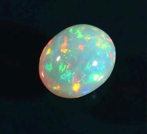 Opale d'Éthiopie naturelle multicolore, cabochon. Opale pour bijoux. - Product Image 4