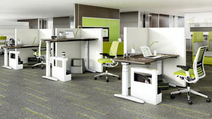 Bureau de travail modulaire durable de la série Samayojanam, avec cadre en métal thermolaqué et plateau en stratifié, mobilier ergonomique, Inde - Product Image 3