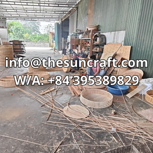 Handcrafted Bamboo Rattan Round Wall Shelf Decorative Storage <b>Rack</b> for Hotel Spa and Resort Interior Design Wholesale - Product Image 6