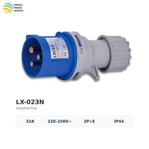 ปลั๊กอุตสาหกรรม CEE คุณภาพสูง 32A 220-250V 2P+E IP44 พร้อมหัวต่อไฟฟ้า 6 ขา สำหรับใช้งานในอุตสาหกรรม - Product Image 1