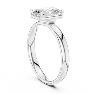 Bague de fiançailles et de mariage solitaire pour femme en argent sterling 925 avec moissanite taille émeraude, bijoux fins de qualité supérieure, bague solitaire élégante - Product Image 3