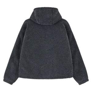 Chaqueta de Invierno para Hombre, Estilo Borg, Color Carbón, con Cierre, Capucha y Bolsillos, Cálida y Cómoda - Product Image 2