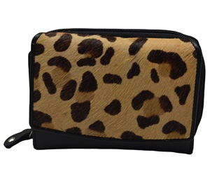 New Arrival Ladies Genuine Leather Animal Prints Clutch Purse <b>RFID</b> <b>Blocking</b> <b>Wallet</b> Zipper Closure Polyester Fashion Feather - Product Image 5