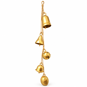 Sculpture d'ange dorée au design émouvant avec ailes symétriques, gravure décorative et suspension en ficelle naturelle pour les décorations de Noël - Product Image 6