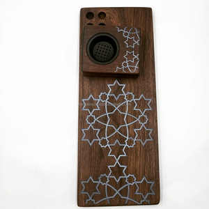 Mabkhara élégante pour les rituels de parfum d'intérieur, brûleur d'oud arabe avec finition époxy et base en bois - Product Image 5