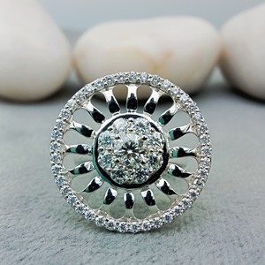 Anillo de Compromiso y Boda D'VINS JEWELS, Diseño Redondo Moderno, Corte Brillante, Color D, Blanco, Plateado, Dorado, Certificado - Product Image 1