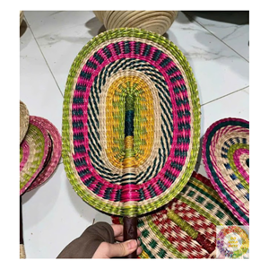 Éventail en paille de palmier fait main, éventail rafraîchissant écologique, éventail naturel durable, cadeau de mariage pour la plage et les stations balnéaires, décoration intérieure, vente en gros, exportation - Product Image 1