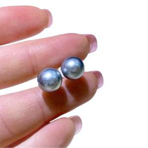 Manufacturer Wholesale 18K Gold-Plated <b>Fine</b> <b>Stud</b> <b>Earrings</b> 9-10MM Natural Concentrated Gold Bead Nearly Flawless Earlobe Jewelry - Product Image 5