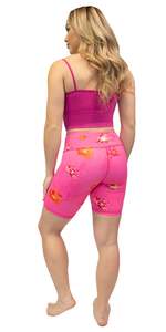 Shorts Activewear pour Femme à Taille Basse avec Cordon de Serrage, Imprimé Floral, en Tricot Spandex, Coupe Classique, Séchage Rapide - Product Image 5
