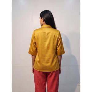 Women Premium Cotton Shirt with Roll-Up Sleeves for <b>Smart</b> Casual Looks Buy Direct From Supplier - Product Image 3