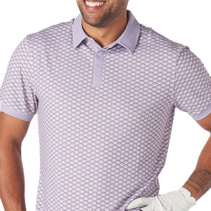 เสื้อกอล์ฟผู้ชายคุณภาพสูง ผลิตจากโพลีเอสเตอร์ผสมสแปนเด็กซ์ ระบายความชื้นได้ดี พิมพ์ลายแบบซับลิเมชั่น รับสกรีนโลโก้ แห้งเร็ว - Product Image 5