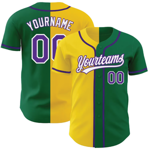 Camisetas de Béisbol de Alta Calidad al por Mayor, Color Amarillo y Verde, Personalizadas, de Malla, para Hombre - Product Image 1