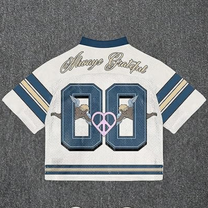 OEM Custom High Quality Polyester Mesh <b>Soccer</b> American Football Jersey Oversized Boxy Shirt Cropped Plus Size Summer - Product Image 3