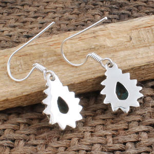 ต่างหูห้อยทรงวินเทจทำมือจากเงินแท้ประดับเพทายสีน้ำเงินธรรมชาติ สไตล์โบโฮ ออกซิไดซ์ เหมาะสำหรับงานปาร์ตี้ - Product Image 5