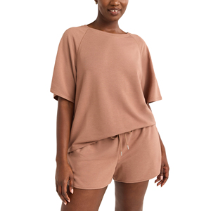 Women's <b>Sets</b> Summer Custom 225 Gsm Organic 100% Cotton <b>Lounge</b> Wear Oversized Short <b>Set</b> T-Shirt And Shorts 2 Piece <b>Set</b> Women - Product Image 1