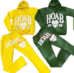 OEM 2025 Ensemble de pantalons de survêtement et sweat à capuche en chenille lourd graphique personnalisé 2 pièces délavés à l'acide et cousus pour l'hiver - Product Image 6