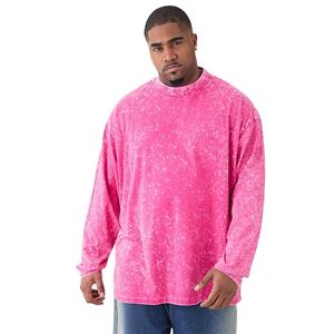 Chemises à manches longues pour hommes, grande taille, coupe régulière, col rond, design personnalisé, effet délavé, nouvelle collection, best-seller - Product Image 1