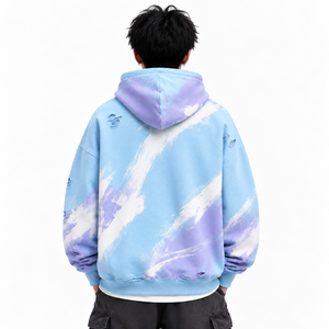 Sudadera con Capucha Tie Dye para Hombre, Sudadera de Forro Polar con Bolsillo, Corte Regular, Ropa Urbana de Invierno - Product Image 3
