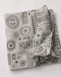 Tissu en coton peigné numérique Atelier Combed, motif mosaïque moderne, style carreaux héritage méditerranéen, couleur taupe contemporaine - Product Image 3