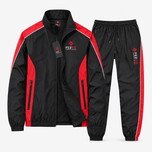 Unisex Sweat suit Jogger Set 2-Piece Patchwork Windbreaker <b>Plain</b> Baggy <b>Tracksuit</b> for Men Hoodie and Shorts Breathable - Product Image 5