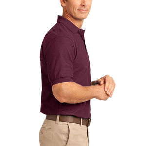 Polo de manga corta de la mejor calidad, color sólido, informal, de algodón tejido, antiarrugas, corte regular, estilo profesional. - Product Image 1