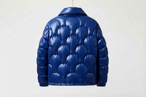 Veste matelassée unie pour homme, coupe-vent, col montant, hiver, décontractée, avec logo personnalisé, isolée et matelassée sur le devant - Product Image 4