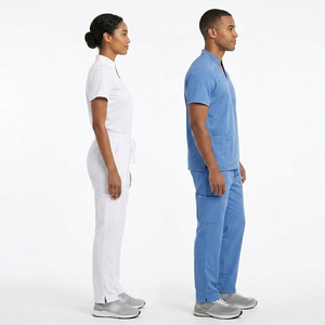 Unisex Nursing Tracksuits V-Neck Short Sleeve <b>Scrub</b> Top & <b>Jogger</b> Pants \ Customized Tracksuits - Product Image 4