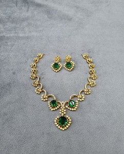 Elegant Cushion Cut Stone Statement Necklace <b>Set</b> Sparkling American Diamond Drop Earrings <b>Set</b> Indian Fashion <b>Jewellery</b> For Women - Product Image 3