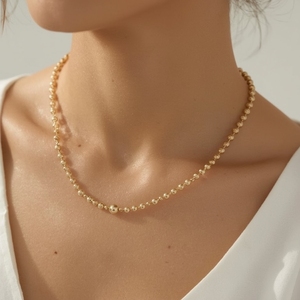 Collar de Cadena con Eslabones Geométricos de Oro Real de 18K, Joyería Fina de Lujo para Mujer, Cadena de Oro Sólido, Proveedor de Joyería Personalizada Premium - Product Image 5