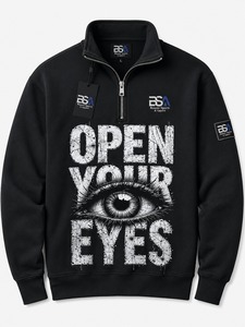 Sweat-shirt polaire personnalisé pour homme, demi-zip, col montant, hiver, écologique, haute qualité, avec poche, en polyester/coton, teint uni - Product Image 6