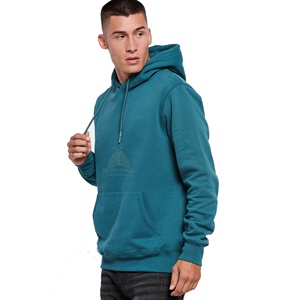 Pull à capuche 100% coton mélangé pour hommes, vêtements de rue personnalisés avec coupe régulière, design uni et vierge - Product Image 3