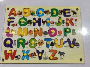 Ensemble de puzzles en bois ABC de haute qualité, grande taille, alphabet anglais en bois, ensemble de puzzles de l'alphabet avec logo personnalisé - Product Image 2
