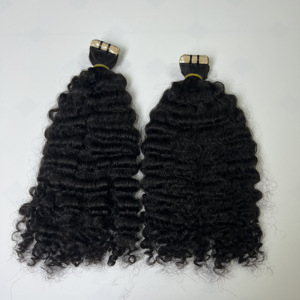 Color Natural 100% cinta de pelo rizado birmano cruda 100% cinta birmana Virgen sin procesar en extensiones de cabello de Vietnam - Product Image 1