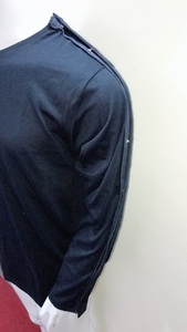 both side shoulder and full sleeves dual Access <b>Post</b> Surgery & Rehab Unisex 100% Cotton men Solid Jersey Snap men tShirt - Product Image 3