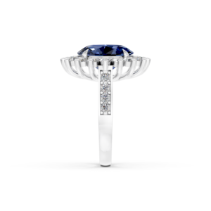 Bague de mariage en or massif 14K 9K 10K 18K avec saphir ovale 6 carats, certifiée IGI, bijoux fins éthiques, fabricant RJC, OEM E201287 - Product Image 4