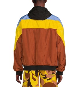 Personnalisé Patchwork Couleur Nylon Tissé Tissu Street Wear Course en Plein Air Sports Zip Up Color Block À Capuche Coupe-Vent Veste - Product Image 2