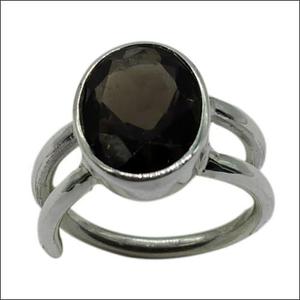 Anillo de moda de Plata de Ley 925 con piedra de cuarzo ahumado facetado, joyería de piedras preciosas de corte redondo, señal elegante, accesorios de cuarzo - Product Image 1