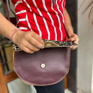 Nouveau Style cuir recyclé couleur trapu sac à bandoulière haute qualité imprimé Animal fourrure cuir sac à main multicolore femmes sac à bandoulière - Product Image 4