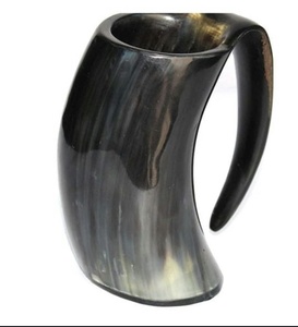 Taza de Cerveza Artesanal HASAN CRAFT de Cuerno de Búfalo con Diseño Triangular, Vaso de Lujo con Asa para Adultos - Product Image 4