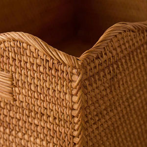 Panier de rangement pour magazines en rotin, fait main, en osier naturel, idéal pour organiser les tiroirs, ranger les magazines et les livres. - Product Image 4