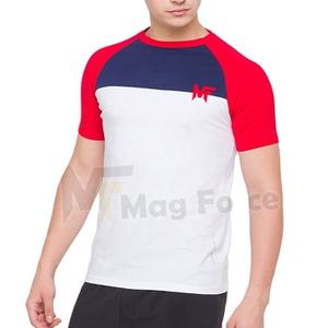 Camiseta con combinación de colores de diseño personalizado para hombre, camiseta con jersey de cuello redondo con diseño y marca personalizados - Product Image 1