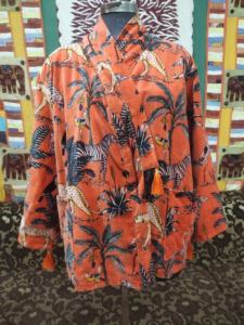 Chaqueta de Bata de terciopelo de algodón para mujer, tamaño libre para el hogar o el vestido nupcial, temporada de primavera y verano con estampado de Safari en la jungla - Product Image 5