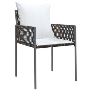 Ensemble de 6 chaises de jardin en polyrotin brun avec structure en acier thermolaqué, mobilier d'extérieur durable - Product Image 3