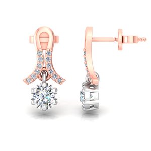 Aries Jewel Minimalist Design Round Cut Lab Grown Diamond 14K Solid Gold <b>Earring</b> <b>Tops</b> for Gift Party & Anniversary - Product Image 6