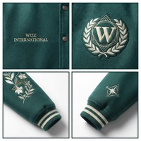 Vestes universitaires brodées de qualité supérieure avec des patchs en chenille personnalisés, tissu en mélange de laine, style classique Letterman, vestes pour hommes