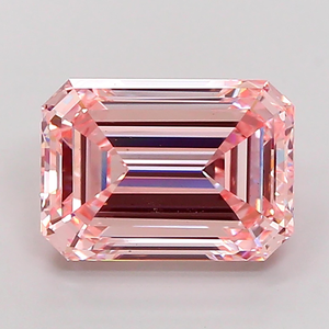 เพชรเพาะเลี้ยงสีชมพูแฟนซีทรงเอเมอรัลด์ สำหรับทำเครื่องประดับ - Product Image 1